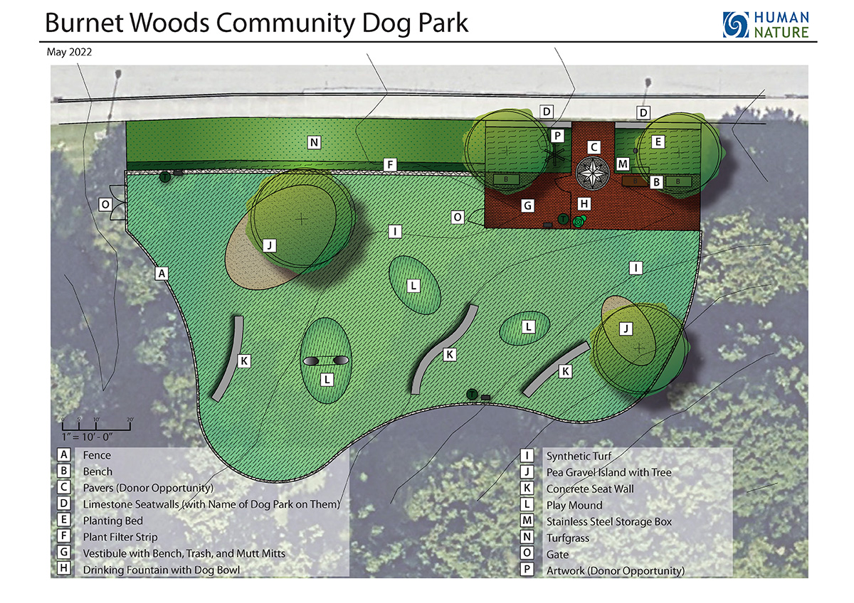 Landscape schematic for the proposed dog park