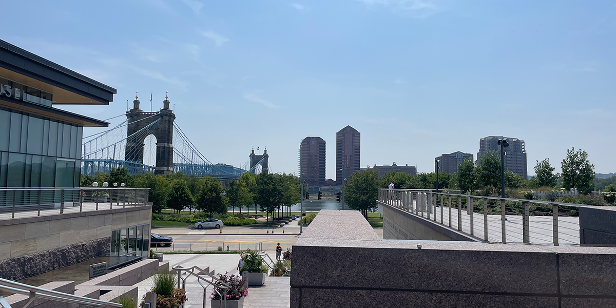 Smale Riverfront Park, Roebling Bridge and Ohio River