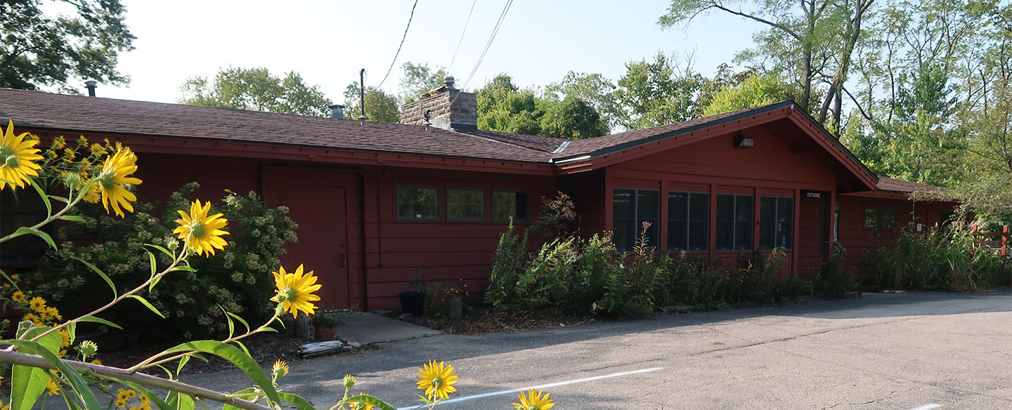 Front Entrance Of Nature Center At LaBoiteaux Woods Nature Preserve