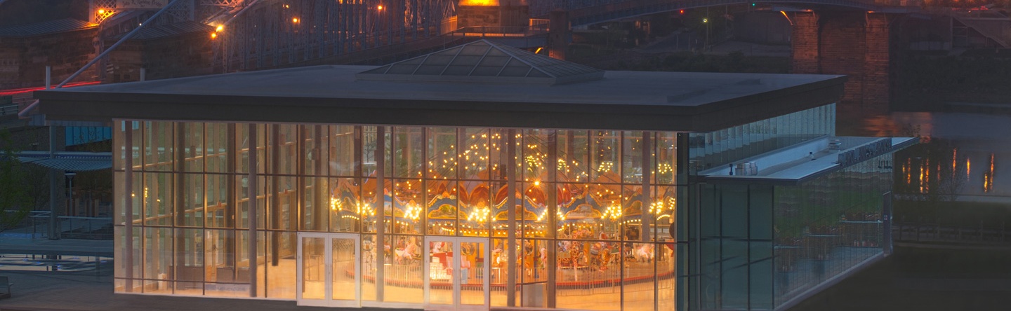 Carol Ann's Carousel Outside at Night