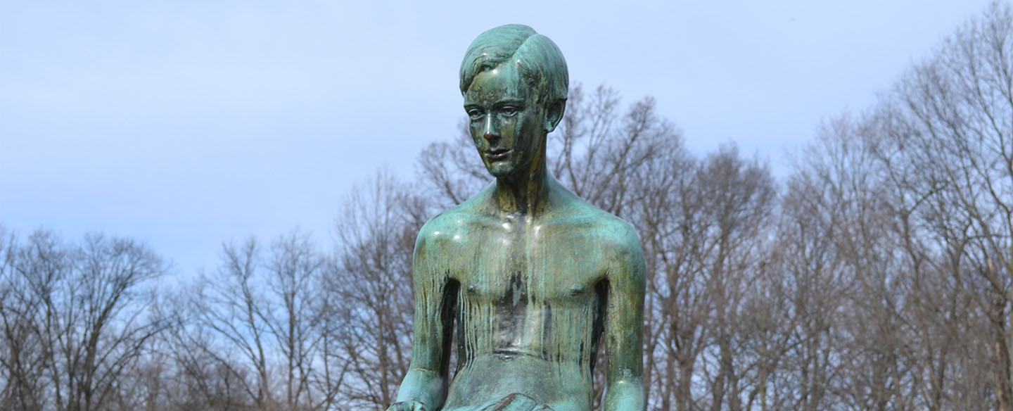 The Boy and the Book Statue at Stanbery Park