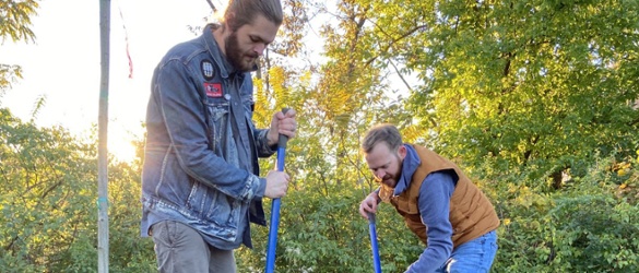 Volunteers plant trees at Walnut Woods of Evanston