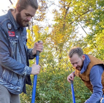Volunteers plant trees at Walnut Woods of Evanston