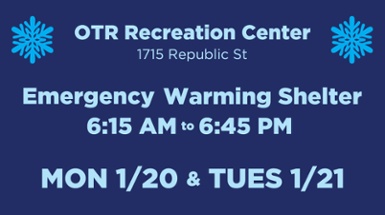 OTR Warming Center 1/20-1/21